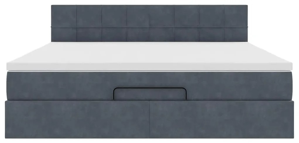 Estrutura de cama otomana com colchão 160x200cm cinzento escuro