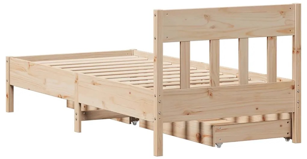 Cama sem colchão 90x200 cm madeira de pinho maciça