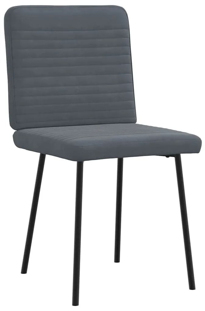 Cadeiras de jantar 2 pcs veludo cinzento-escuro