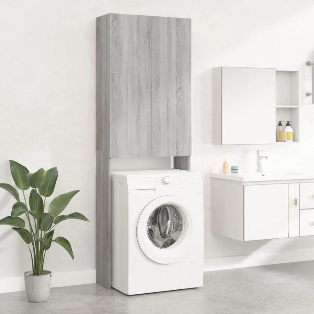 vidaXL Armário máquina de lavar roupa 64x25,5x190 cm sonoma cinza