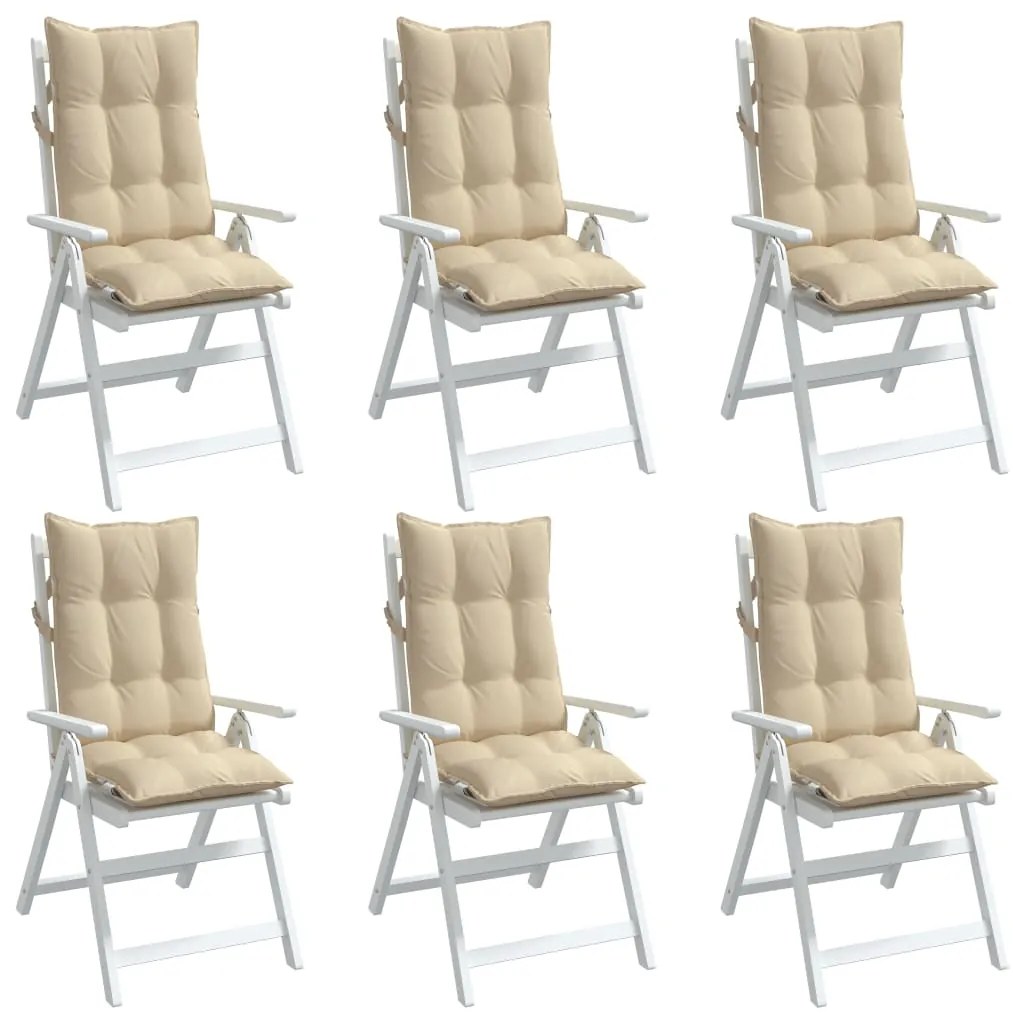 Almofadões p/ cadeira encosto alto 6 pcs tecido oxford bege