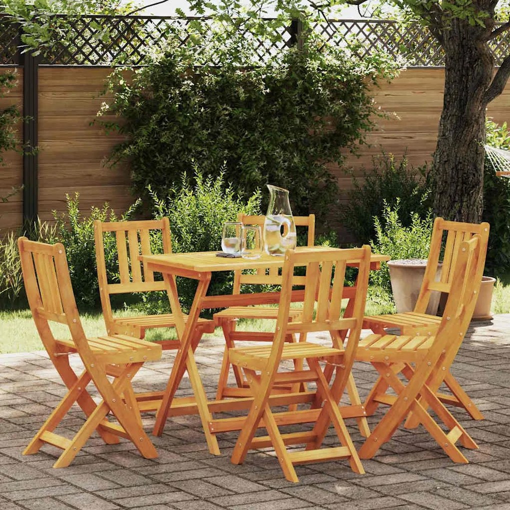 vidaXL Cadeira de Jardim 6 pcs Óleo Natural 40 x 42 x 85 cm