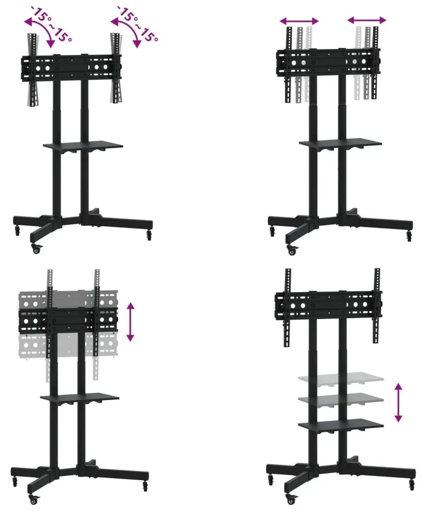 Suporte de TV c/ rodas ecrãs de 32-70" Max VESA 600x400mm 50kg