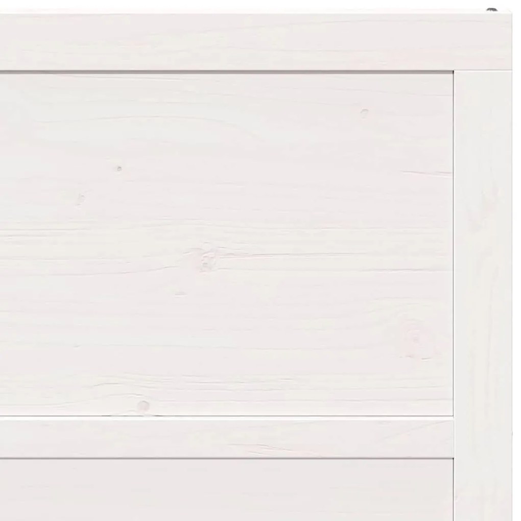 Porta de Celeiro Branca 90x208 cm Madeira Sólida de Pinho