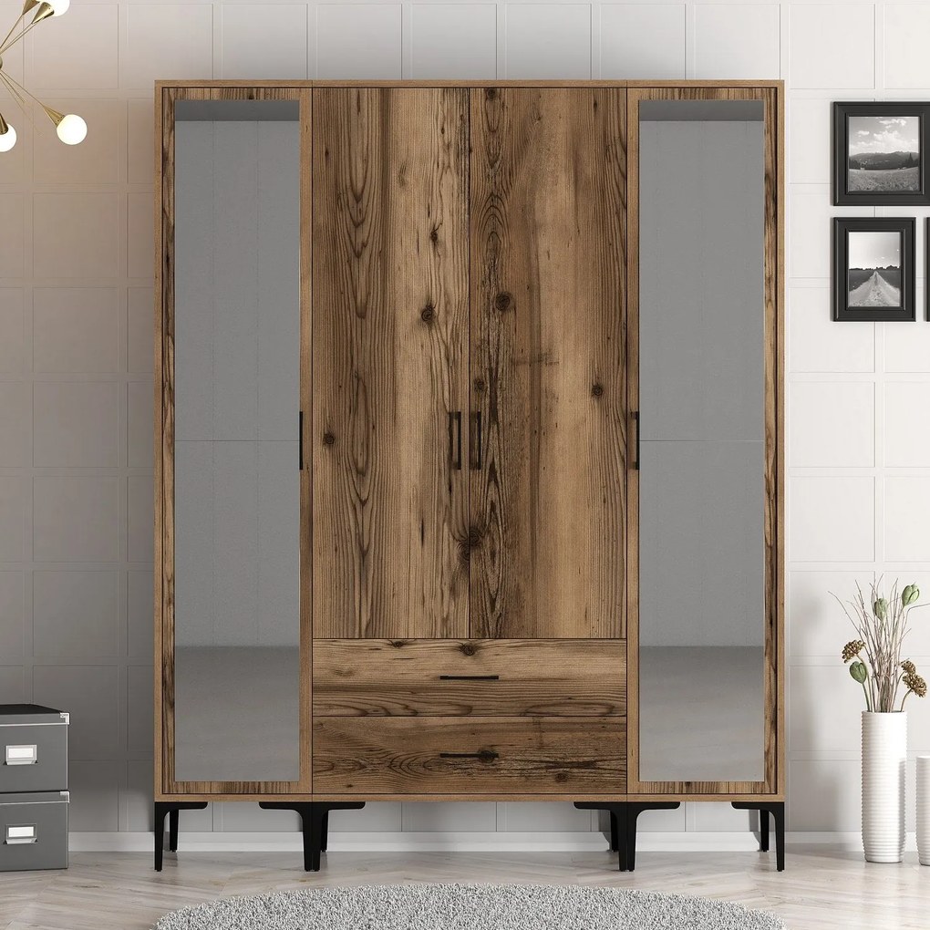 Guarda-roupa Kumsal RTR – Nogueira – 160x47,5x201,4 cm