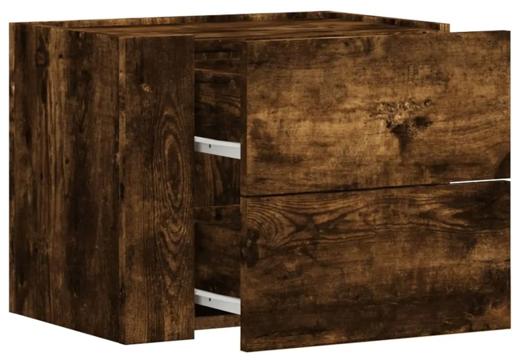 Mesas de cabeceira de parede 2 pcs 45x30x35 cm carvalho fumado