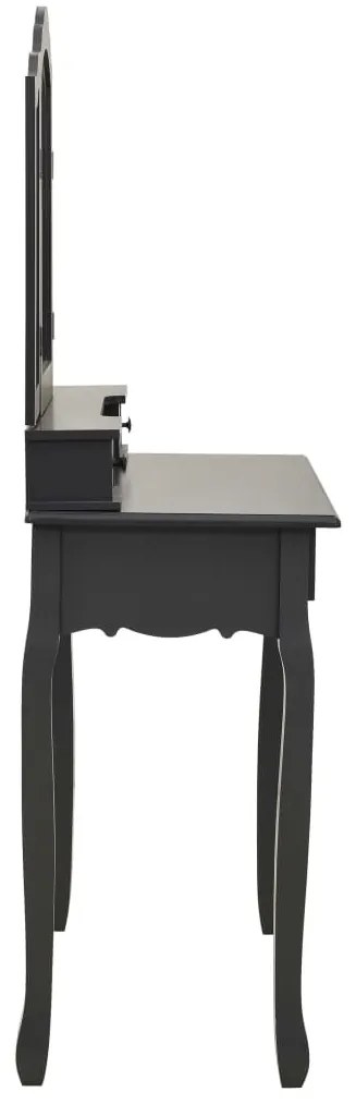 Conj. toucador com banco 80x69x141 cm madeira paulownia cinza