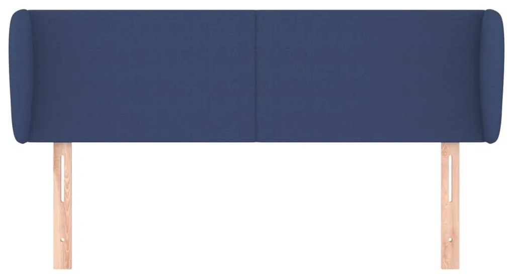 Cabeceira de cama c/ abas tecido 147x23x78/88 cm azul