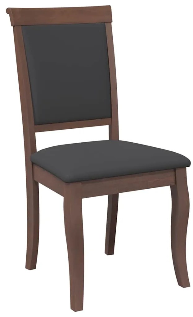 Cadeiras de jantar com almofadões 2 pcs madeira maciça castanho