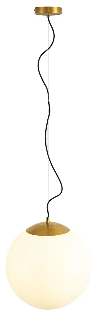 Candeeiro de suspensão escandinavo em vidro opalino 40 cm - Ball 40