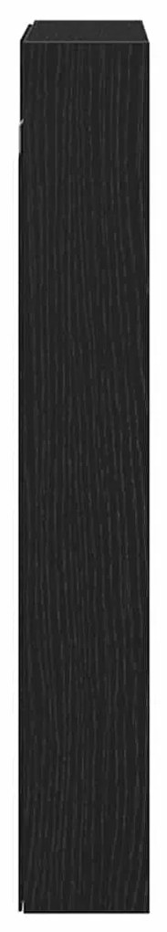 Armário Vitrine Preto Carvalho 60x8,5x58 cm Madeira Engenharia