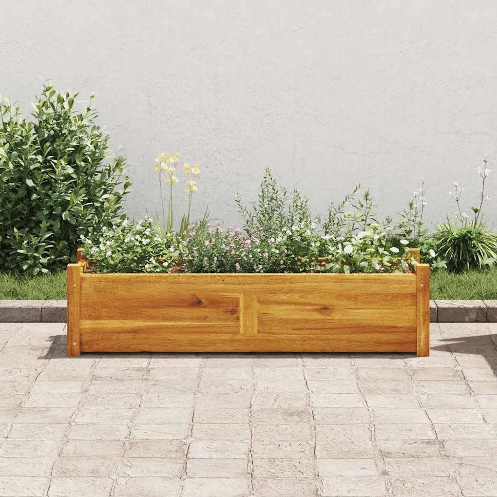 Canteiro elevado de jardim 100x30x25 cm madeira de acácia