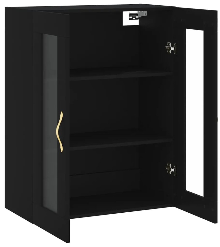 Armário de parede 69,5x34x90 cm preto