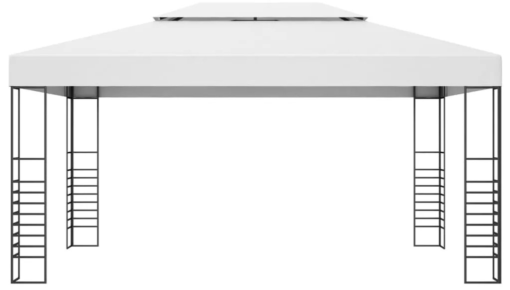 Gazebo com cordões de luzes LED 4x3x2,7 m branco