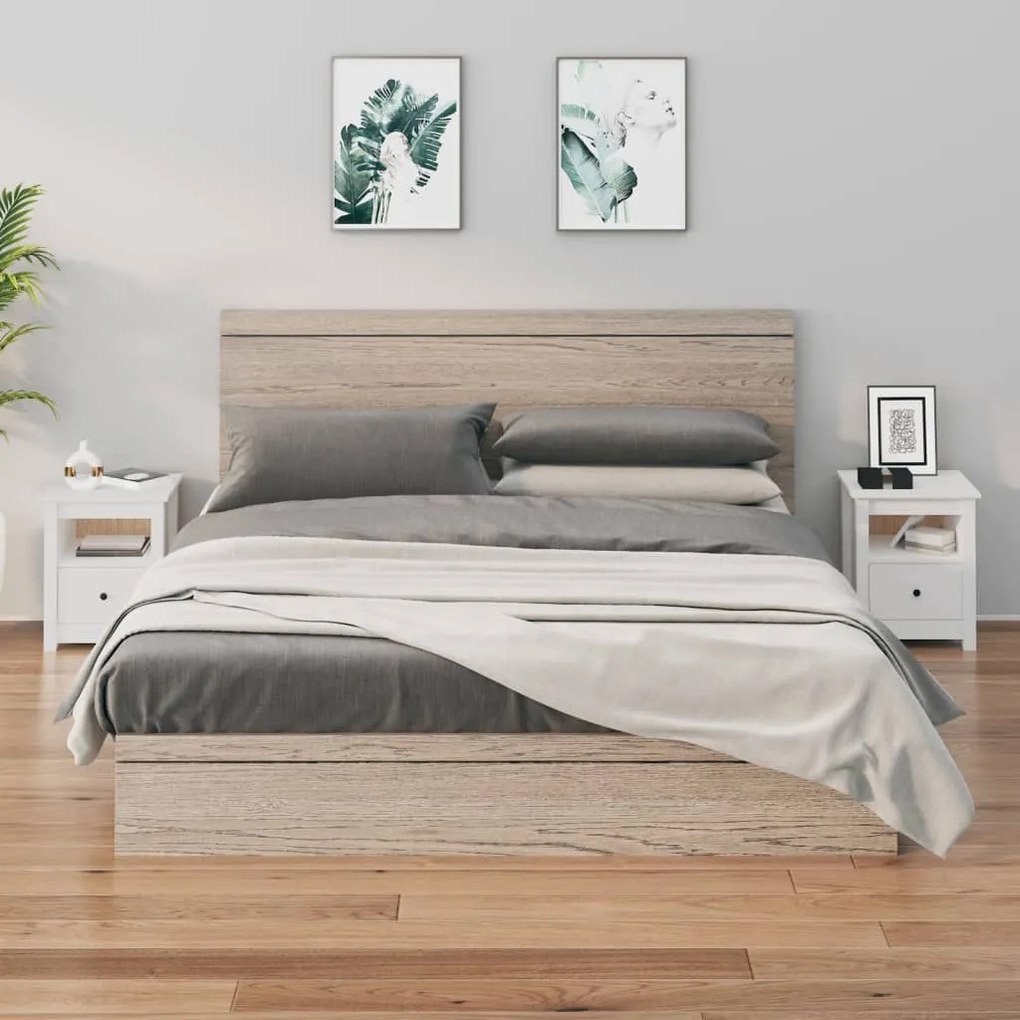 vidaXL Mesas de cabeceira 2 pcs 40x35x49 cm pinho maciço branco