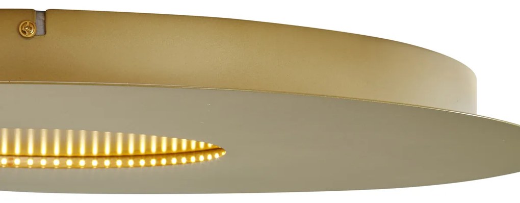 Plafond moderno dourado 60cm incl. LED regulável em 3 níveis - Morning