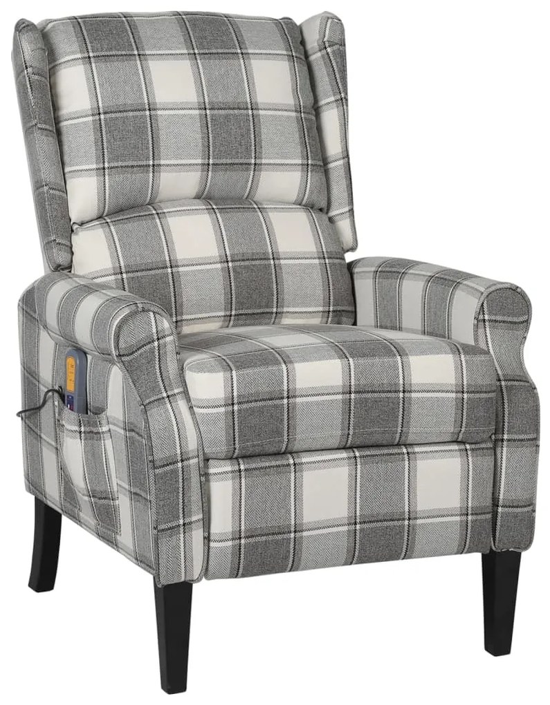 329313 vidaXL Poltrona de massagens reclinável tecido branco