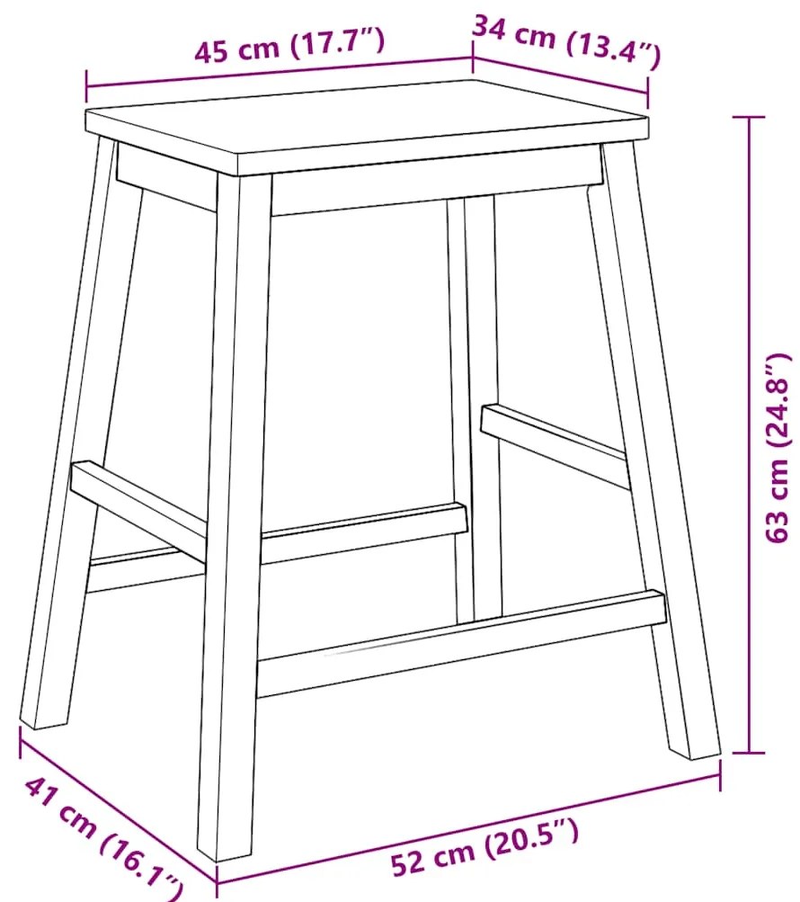 Cadeiras de bar 2 pcs madeira de seringueira maciça branco