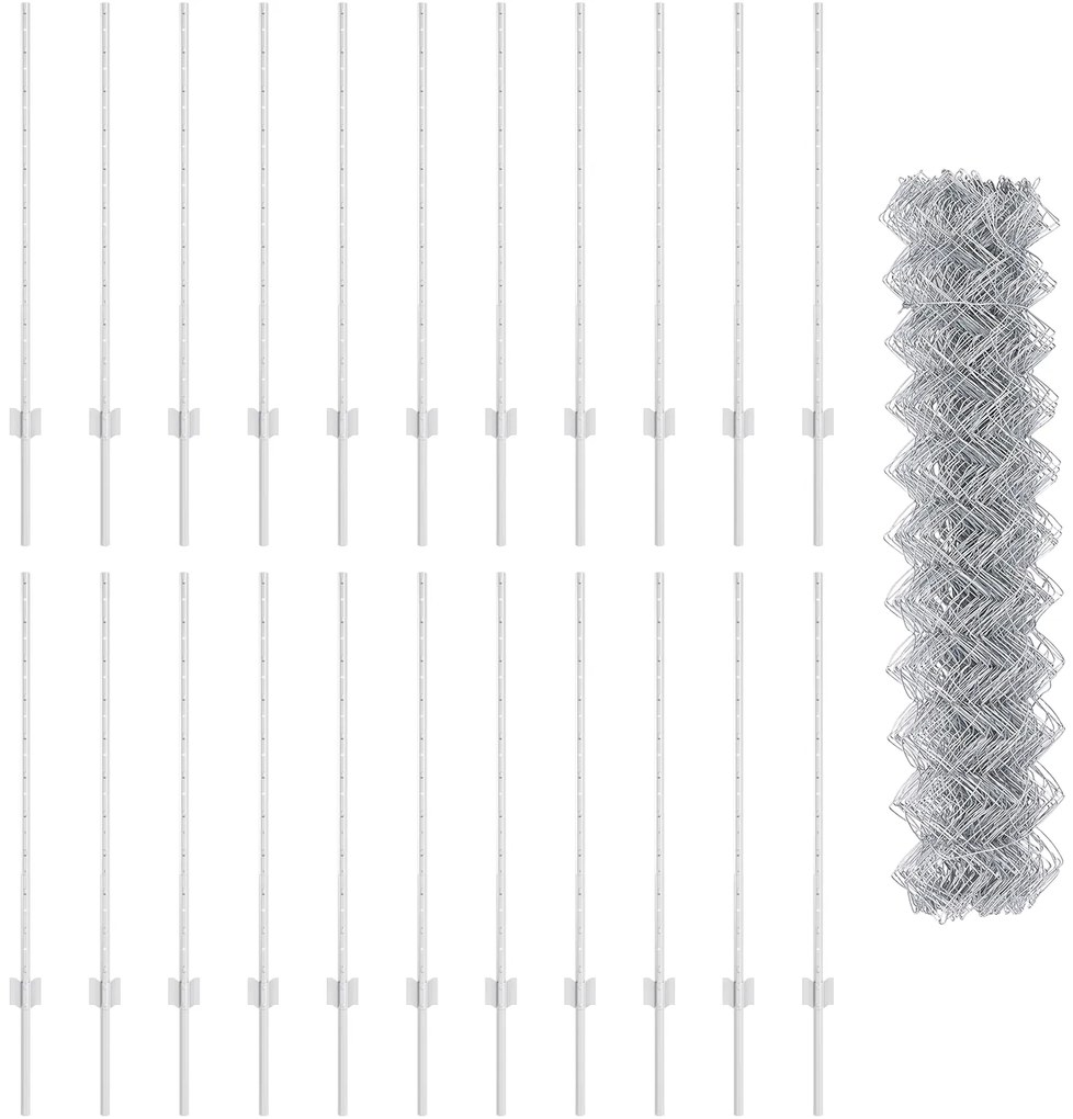 Conjunto de Cerca de Jardim 2 Peças Aço galvanizado 25 x 1 m