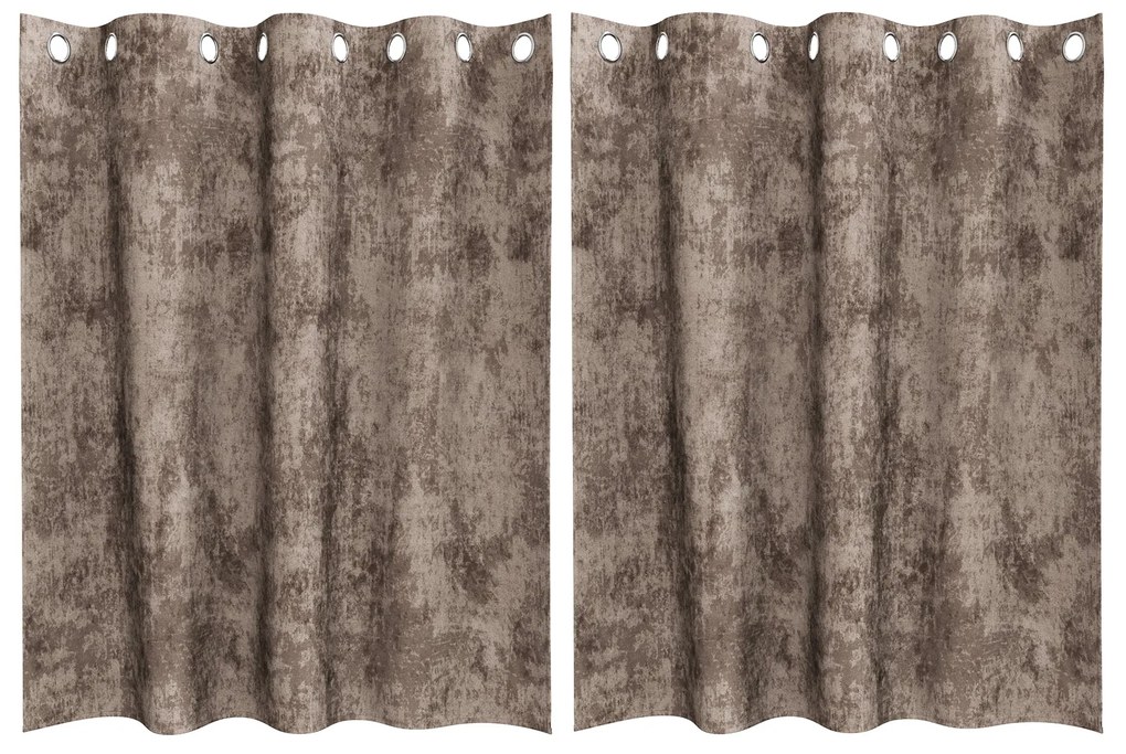 Cortinas 2 pcs com Ilhós Cappuccino 140x140 cm