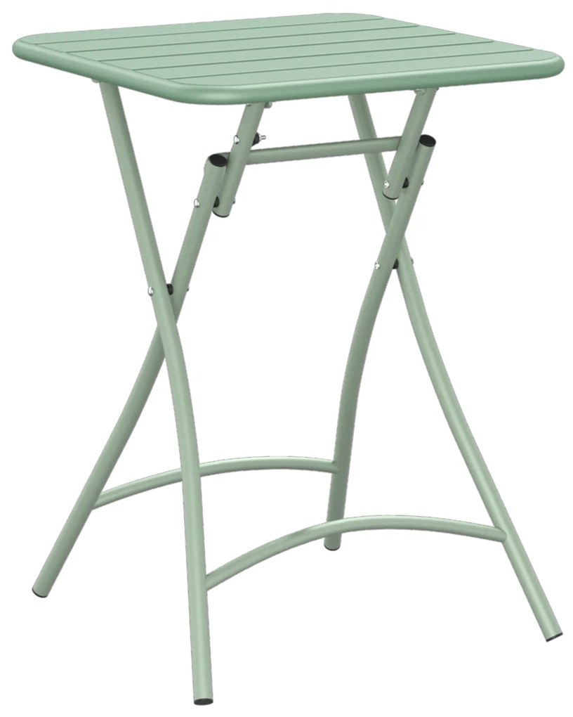 Mesa de Jardim Dobrável vidaXL Verde Claro 55x55x73 cm Aço