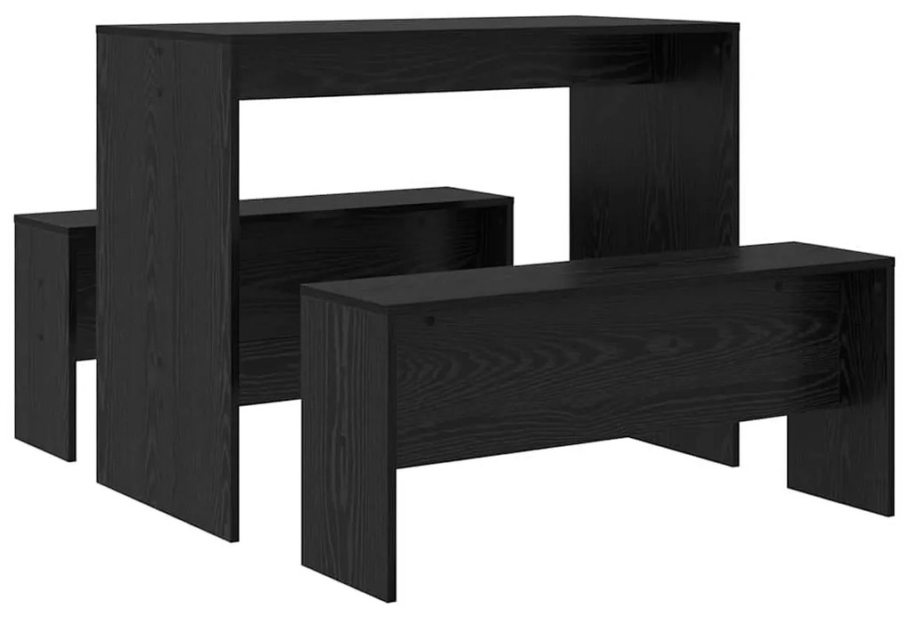 Conjunto de sala de jantar 2 pcs Carvalho Preto 97 x 47 x 75 cm