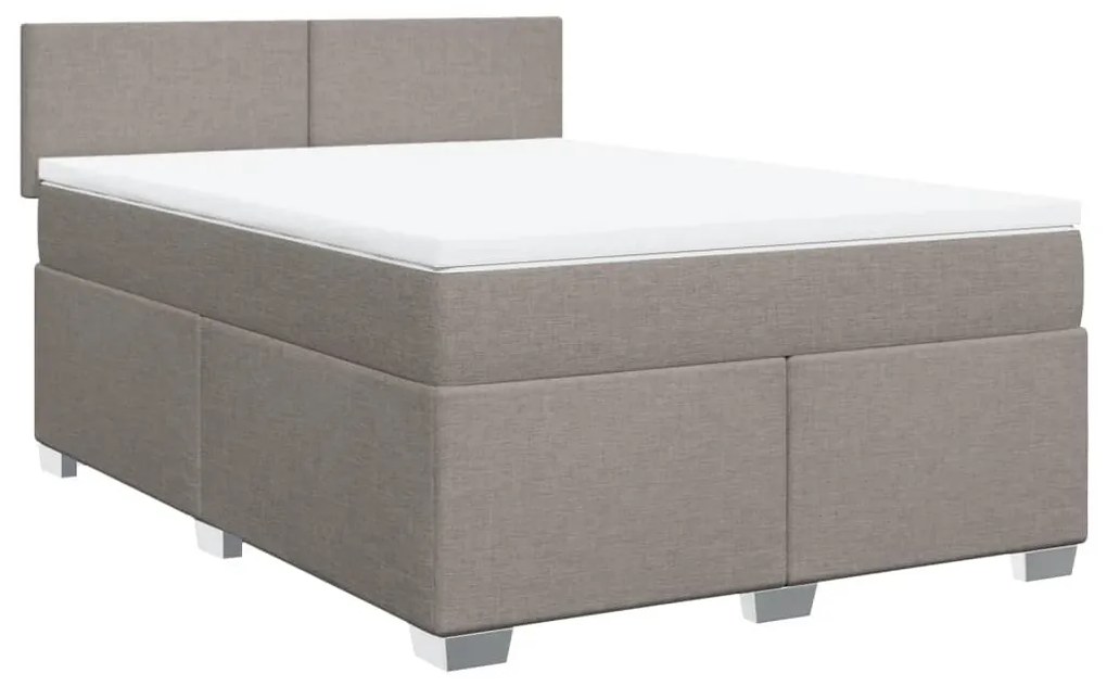 Cama com molas/colchão 160x200 cm tecido castanho-acinzentado