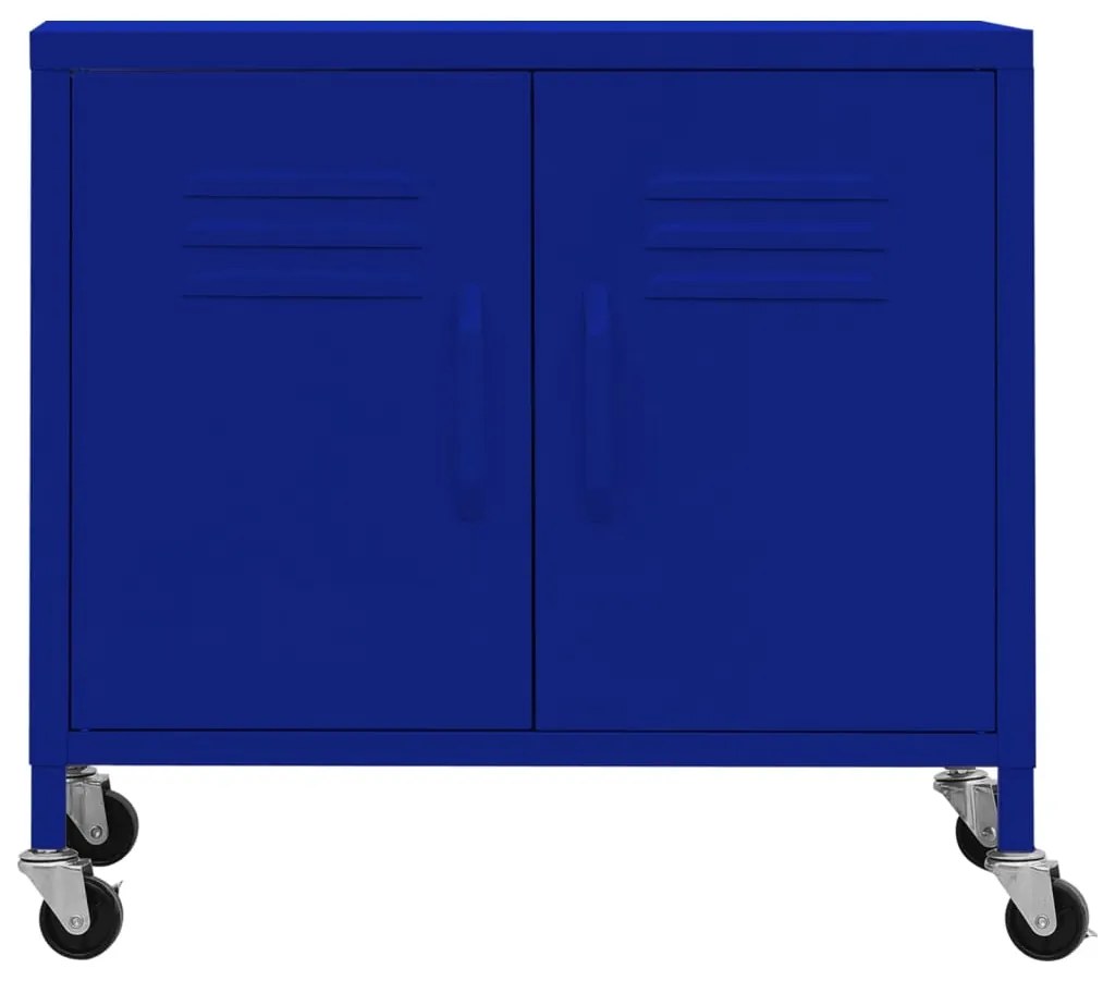 Armário de arrumação aço 60x35x56 cm azul-marinho