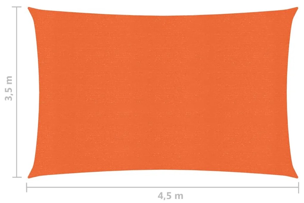 Para-sol estilo vela 160 g/m² 3,5x4,5 m PEAD laranja