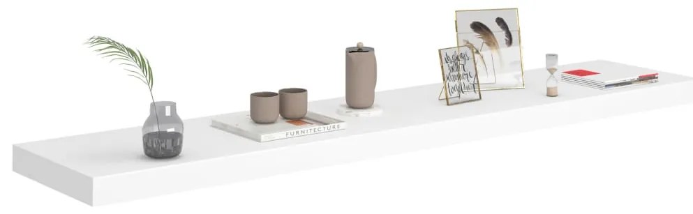 Prateleira de parede suspensa 120x23,5x3,8 cm MDF branco