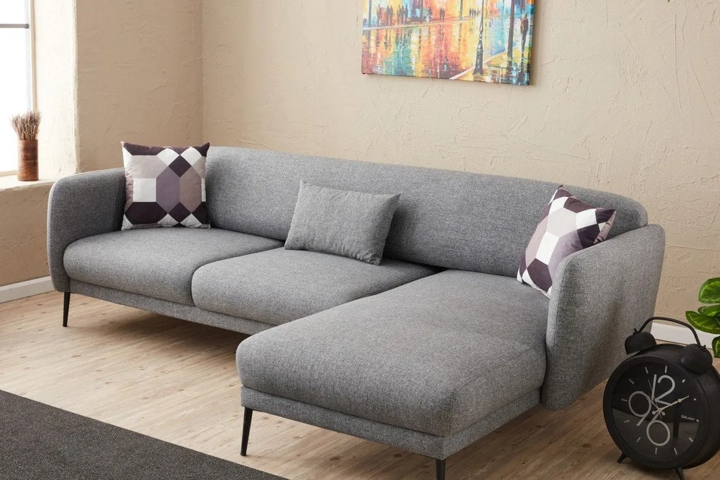 Sofá-Cama de Canto Venus – Cinzento – 265x80x163 cm