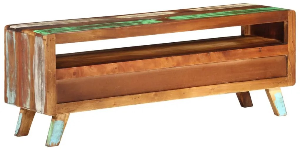 Móvel de TV 110x30x40 cm madeira recuperada maciça multicor