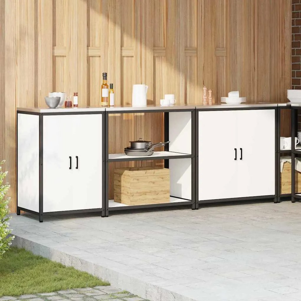 Conjunto de Armazenamento de Cozinha 3 pcs Branco