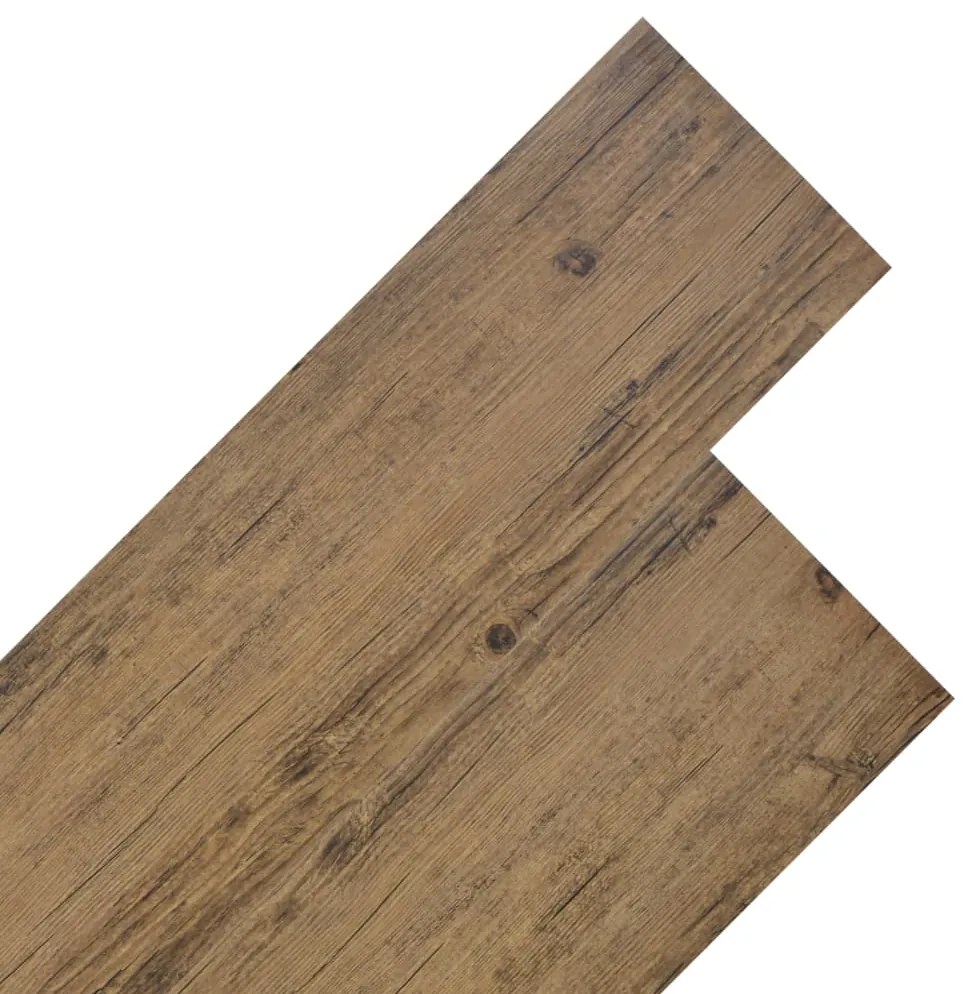 146590 vidaXL Tábuas soalho não-autoadesivas PVC 4,46m² 3mm castanho nogueira