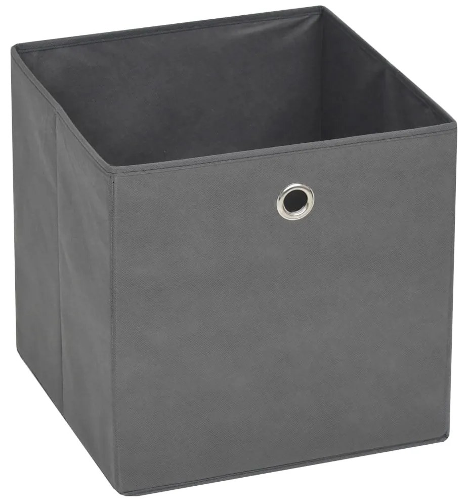 Caixas arrumação 10 pcs não-tecido (TNT) 32x32x32 cm cinzento