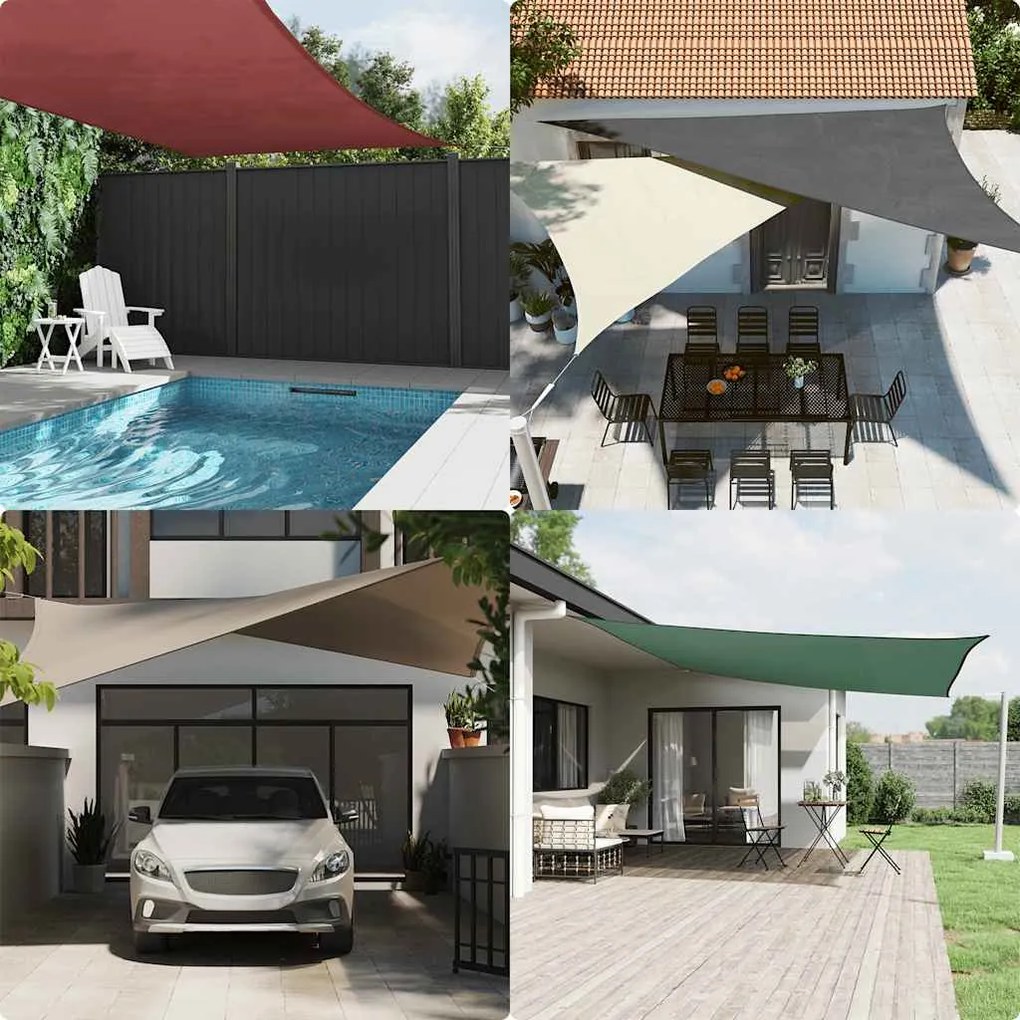 vidaXL Para-sol estilo vela 2x2x2 m oxford 100% poliéster amarelo