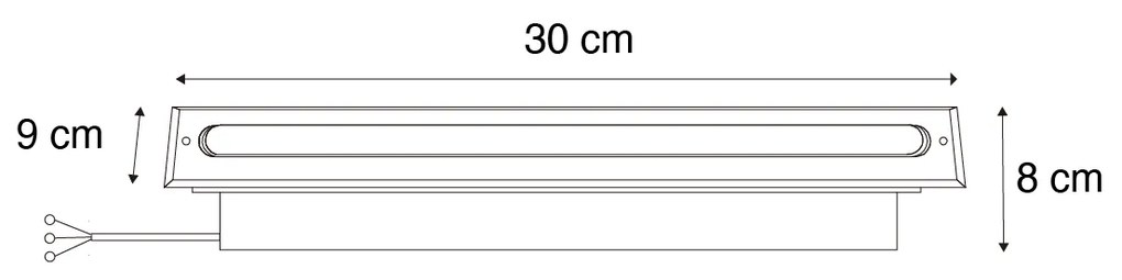 Conjunto de 4 Focos de Chão Modernos de Aço 30 cm Incl. LED IP65 - Eline