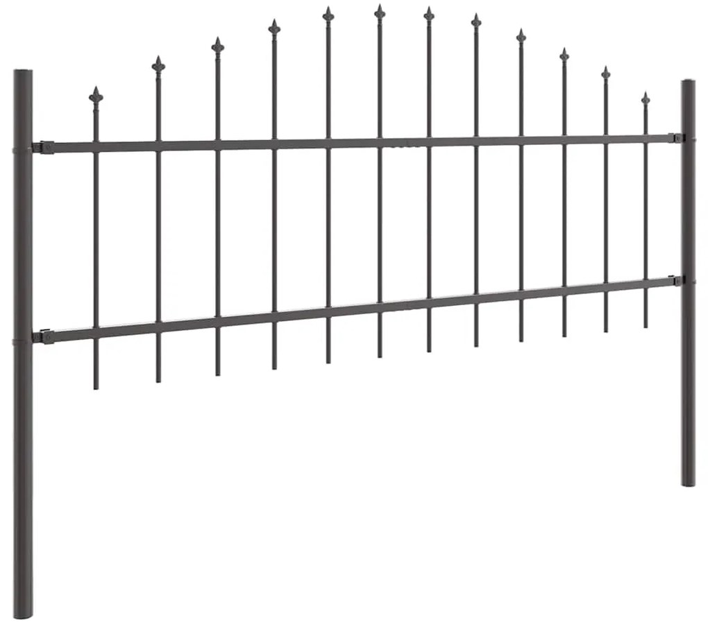 Cerca de Jardim com Topo Arqueado - Cinza, 13,6 x 0,75 m, Aço