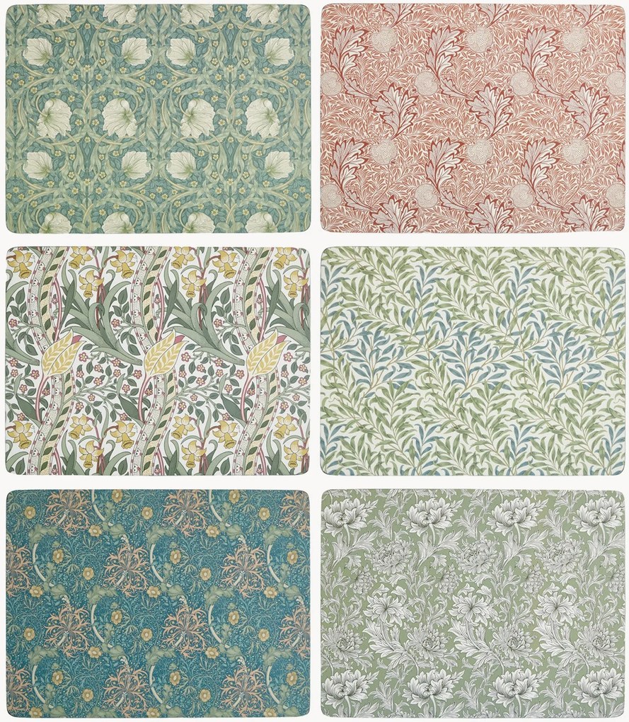 Individuais de mesa Morris & Co, conjunto de 6