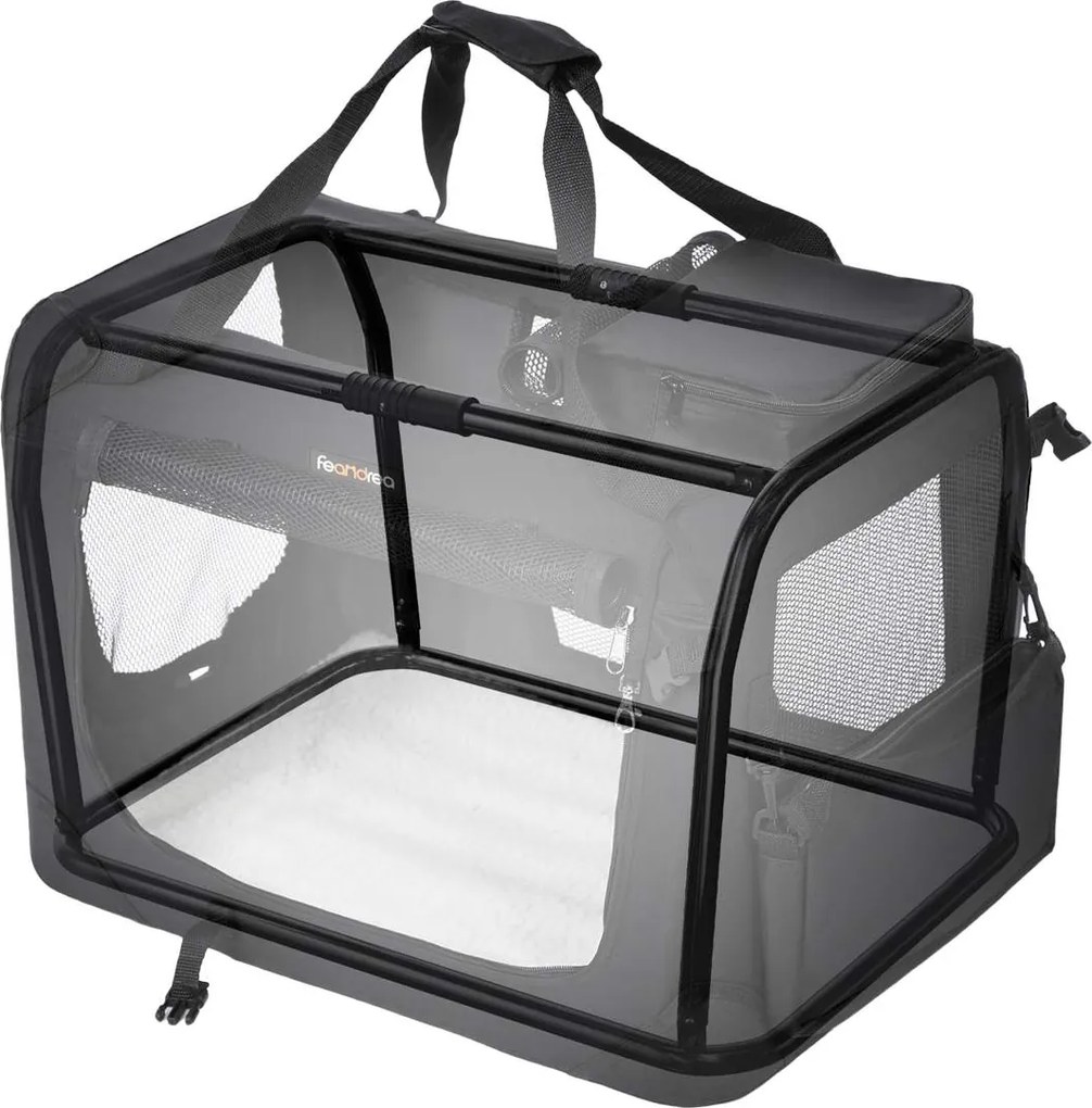 Transportadora para animais de estimação XL 102 x 69 x 69 cm Preta