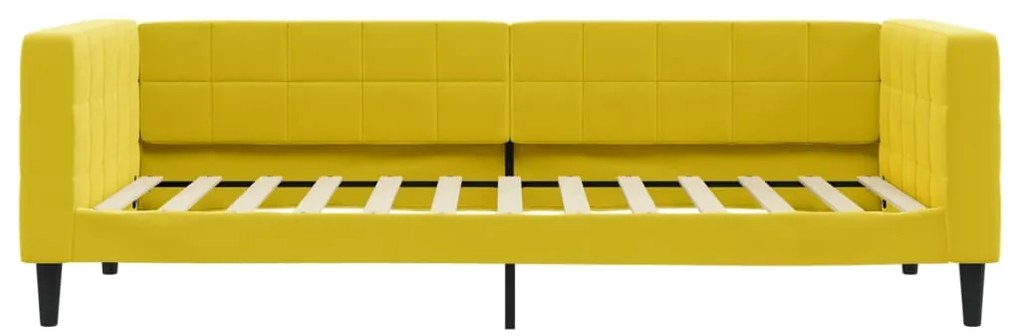Sofá-cama com colchão 100x200 cm veludo amarelo