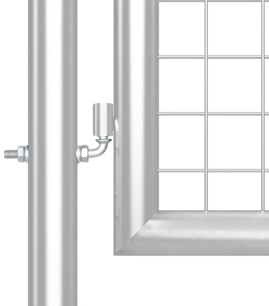 Portão de rede para jardim 350x175 cm aço galvanizado prateado