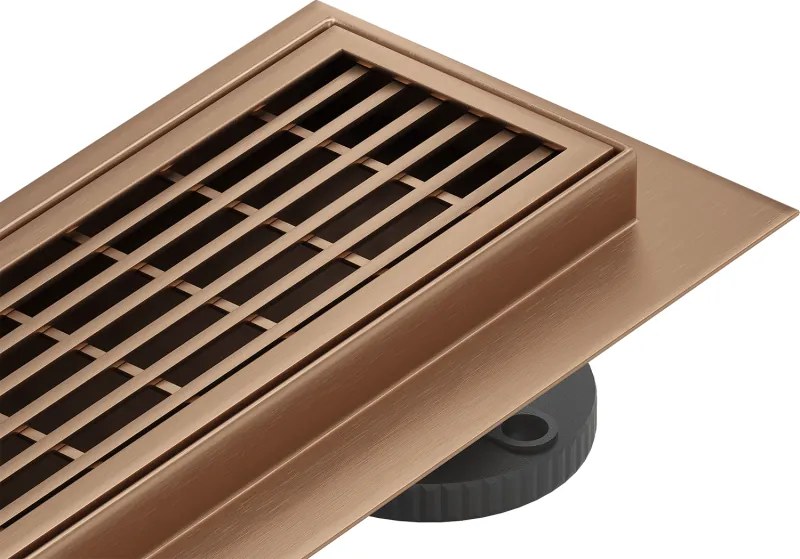 Mexen Flat 360° M33 ralo de duche linear rotativo 90 cm, cobre escovado - 1C33090-40