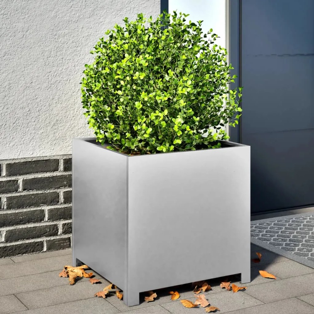 vidaXL Vaso/floreira de jardim 50x50x50 cm aço galvanizado