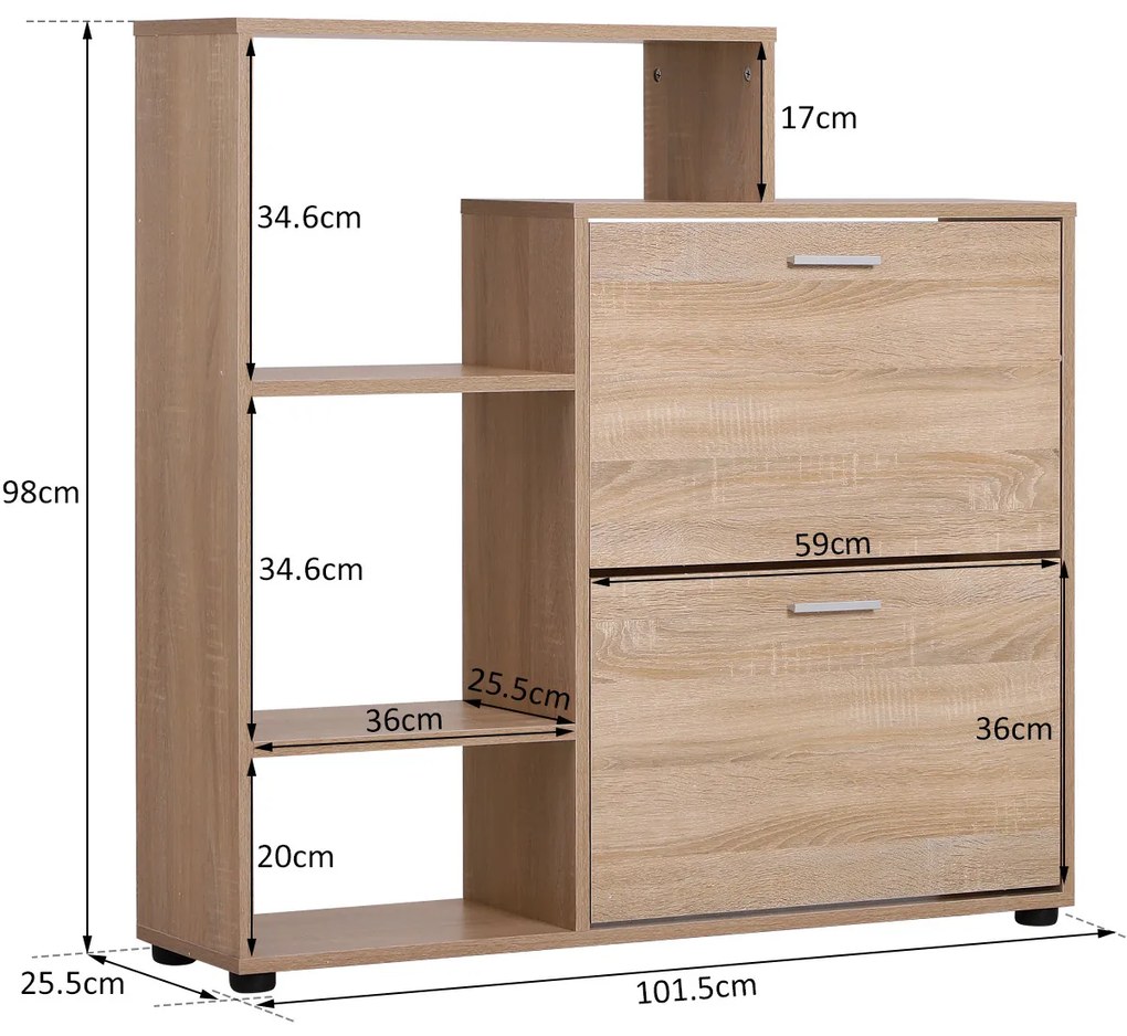 Sapateiro de madeira com prateleiras armário para entrada sapatos corredor sapato organizador multifuncional sapato armário de armazenamento 101.5x25.