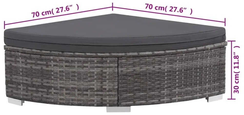 Conjunto de lounge de jardim com 6 peças e almofadas, vime sintético,