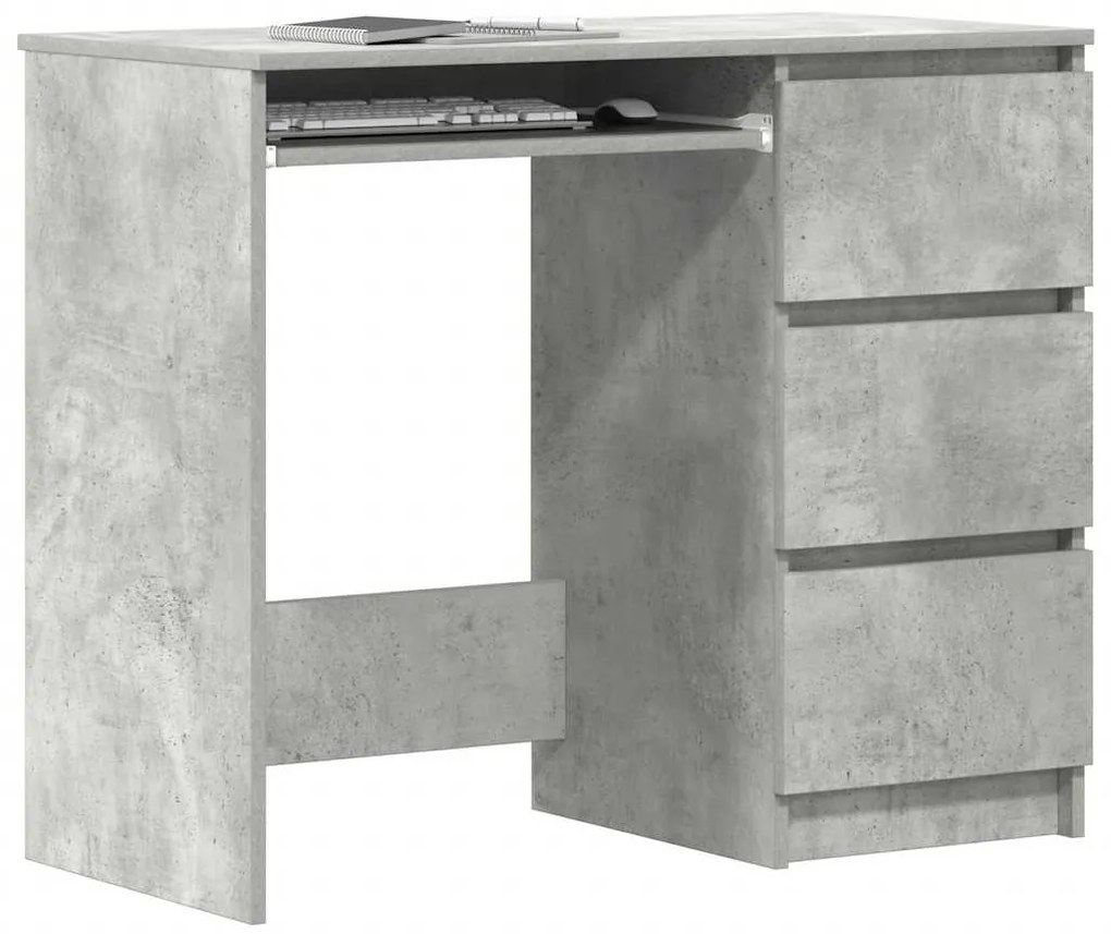 Secretária 90x45x76 cm derivados de madeira cinzento cimento