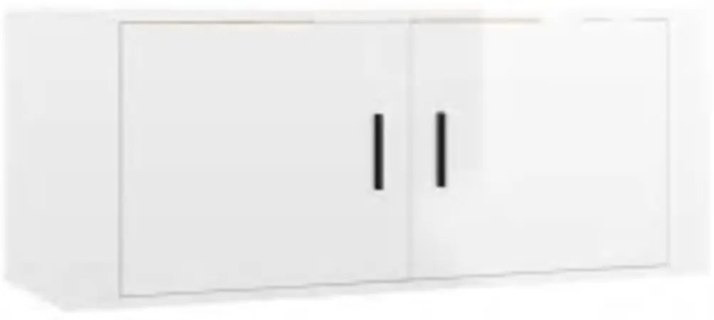 4 pcs conjunto móveis de TV madeira processada branco brilhante