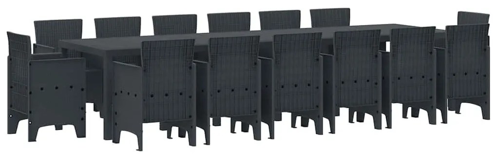 Conjunto de Jantar para Jardim 15 pcs Antracite Grande