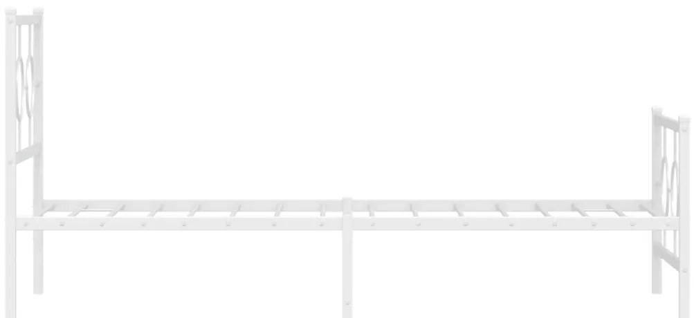 Estrutura de cama com cabeceira e pés 75x190 cm metal branco